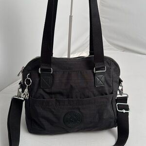Kipling Giselle black gray convertible dual handle crossbody handbag